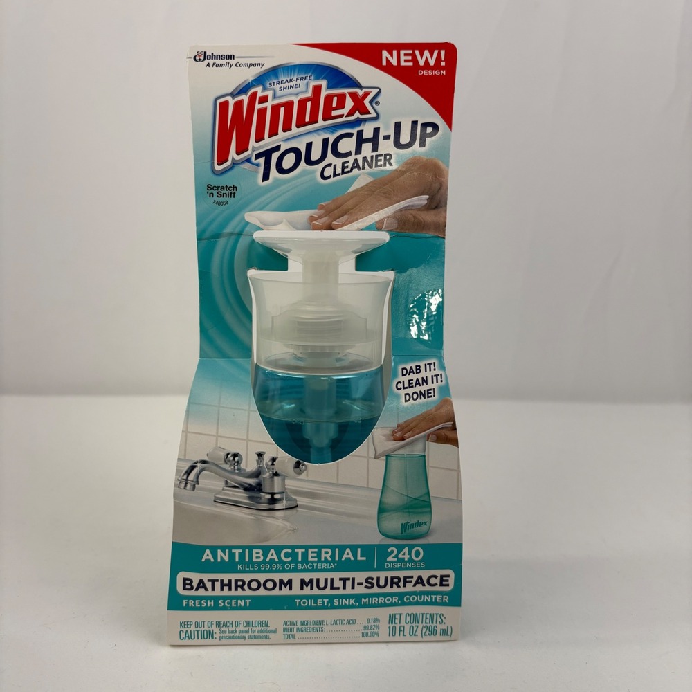 Windex Touch-Up Cleaner Antibacterial Bathroom Multi-Surface Fresh Scent NEW